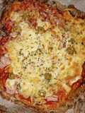 Pizza fit con base de pollo
