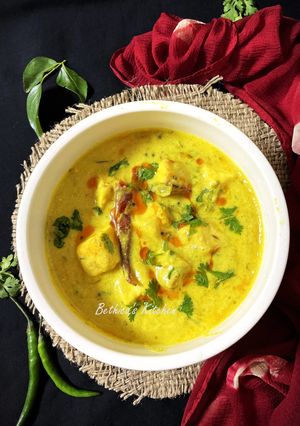A picture of Paneer Kadhi.
