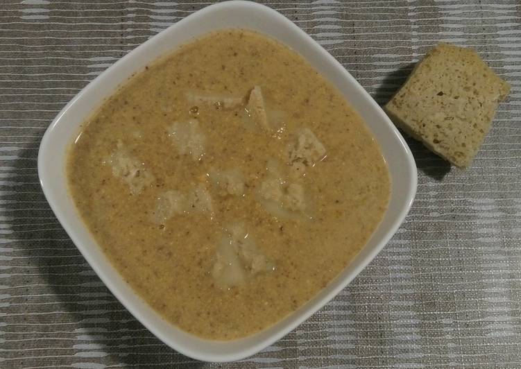 Crema de calabaza, champiñones y queso