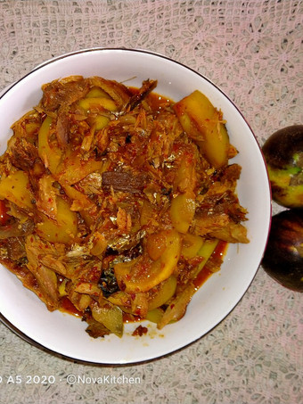 Resep Sambal Goreng Terung Asam (terung dayak)+Ikan Tongkol Salai yang Bikin Ngiler