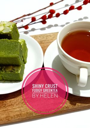 Foto resep Shiny crust fudgy greentea
