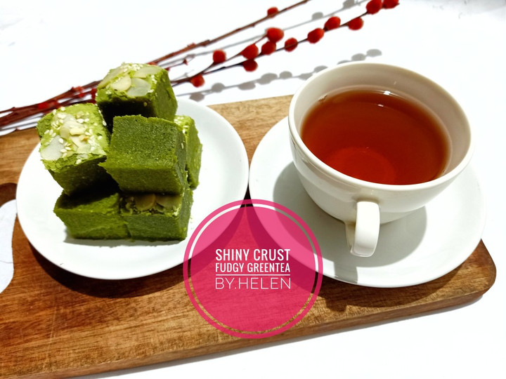 Anti Ribet, Buat Shiny crust fudgy greentea Enak Dan Mudah