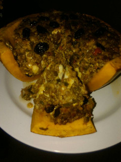 Una foto de Auyama (Calabaza) rellena al horno