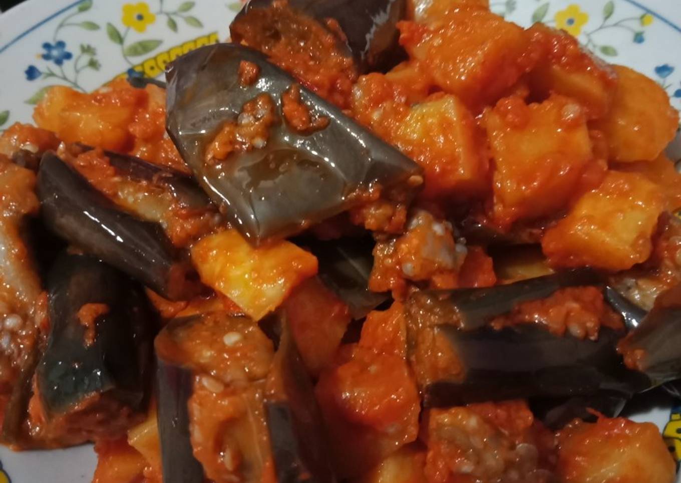Sambal balado terong kentang