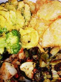 #68 + Zöldség tál tepsiben sült vegyes zöldséggel,"rántott" zellerrel, brokkolival Low Cal recept fotója