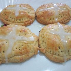 A picture of Easter Hot Cross Meat Pies# SpecialEasterContest.