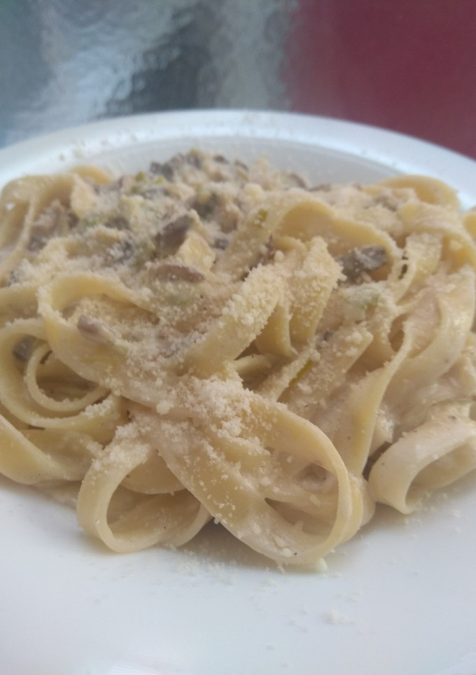 Una foto de Carbonara vegetariana 🍄