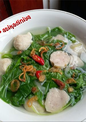 Foto resep Bening Bayam Bakso Ikan 😙