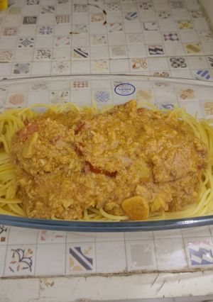 Foto resep Spaghetti Bolognese Telur Saus Tomat Kecap Manis