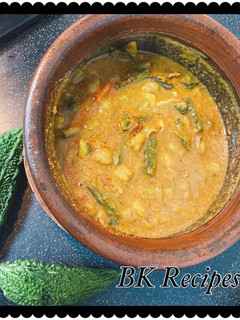 பாகற்காய் பிட்லை (Paakarkaai pitlai recipe in tamil) செய்முறை முக்கிய புகைப்படம்