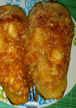 Una foto de Zapallo italiano relleno