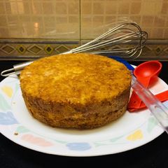 A picture of Eggless Hot Milk Cake.