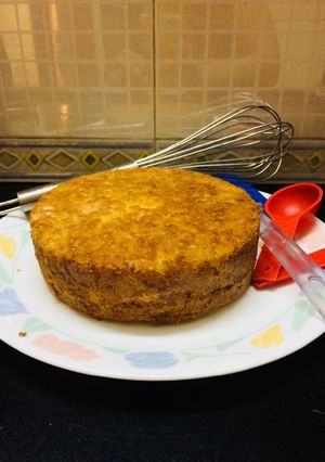 A picture of Eggless Hot Milk Cake.