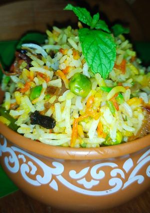 A picture of Vegetable Biryani.
