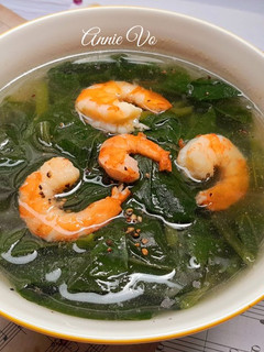 Hình của món Canh mồng tơi nấu tôm.
