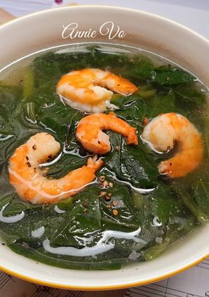 Hình của món Canh mồng tơi nấu tôm.
