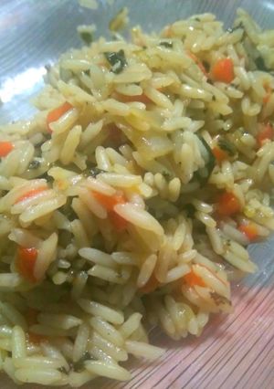 Una foto de Arroz con espinaca