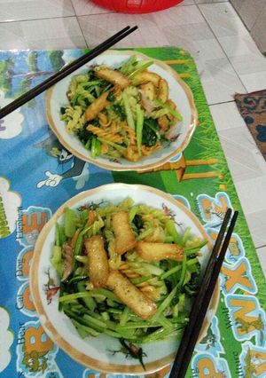 Hình của món Nui xào chay.