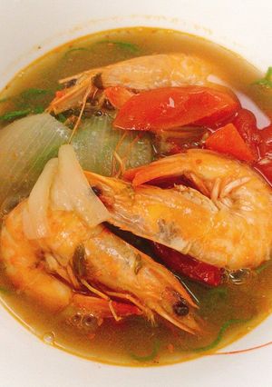 Hình của món Lẩu Hải Sản Mì Chùm Ngây.
