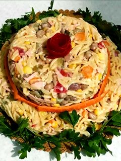 عکسی از دستور سالاد پاستا با لوبیا