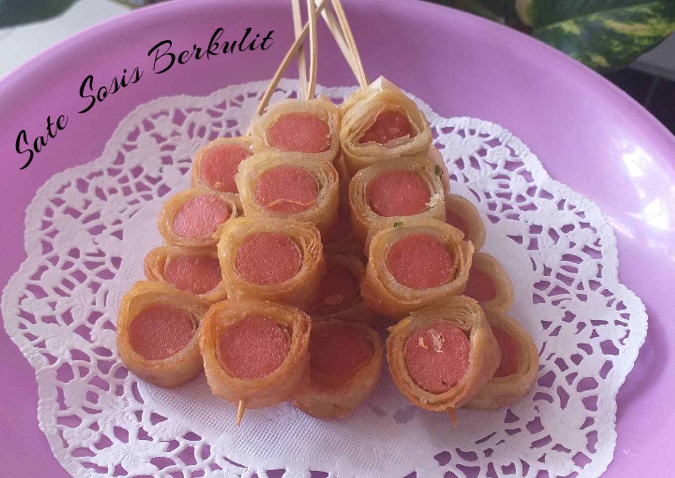 Sate Sosis Berkulit (ide bekal untuk anak)