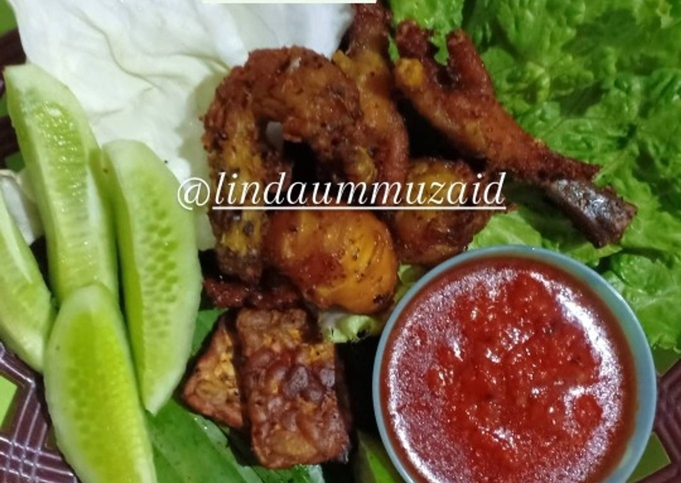 Pecel ayam sambal terasi