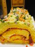 Savory Avocado and Chorizo Roll Cake