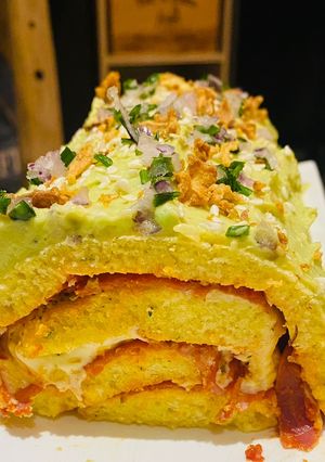 Une photo de Bûche salée avocat chorizo