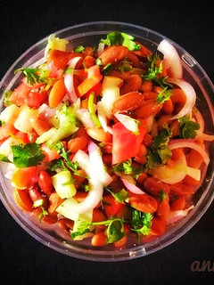A picture of Kidney bean/rajma salad.