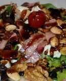 Ensalada templada con queso de cabra y frutos secos