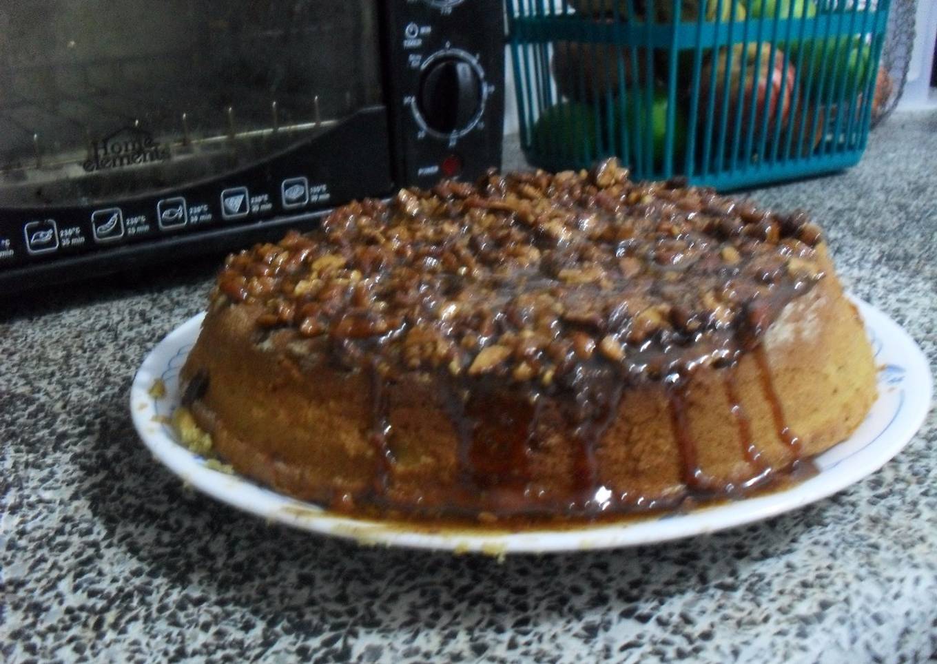 Torta de calabaza (Zapallo, ahuyama) con caramelo crujiente y almendras (o nueces)
