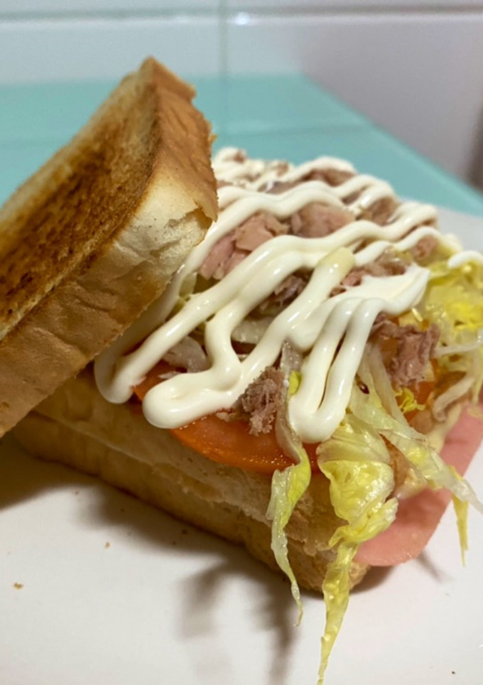 Una foto de Sándwich 🍳 🍞 vegetal 🍅 🥬