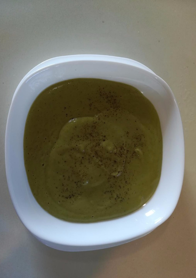 Una foto de Crema de calabacín murciano con queso azul