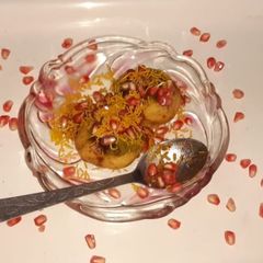 Moong dal ladoo A picture of Moong dal ladoo.