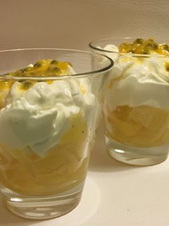 Una foto de Cappuccino de piña - pasión