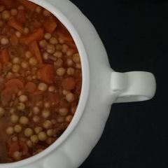 A picture of Lebanese Style Green Peas with Tomato Sauce (Bazalla).