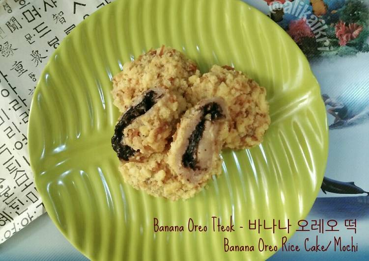 Resep Banana Oreo Tteok - 바나나 오레오 떡 - Banana Oreo Rice Cake/Mochi, Menggugah Selera
