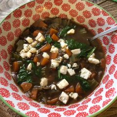 Lentil and spinach soup - vegetarian A picture of Lentil and spinach soup - vegetarian.