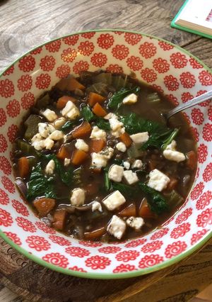 A picture of Lentil and spinach soup - vegetarian.