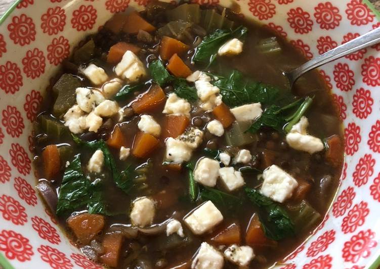 Simple Way to Prepare Ultimate Lentil and spinach soup - vegetarian