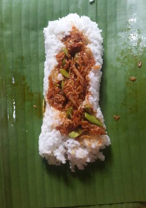 Foto resep Nasi bakar sambal petai
