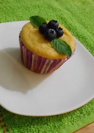 Una foto de Muffins de cornmeal con blueberries sin gluten