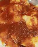 Raviolones de jamón, ricota y queso. Fáciles