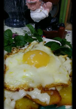 صورة لوصفة بيض وبطاطا وجبن الموزاريلا 😍😍