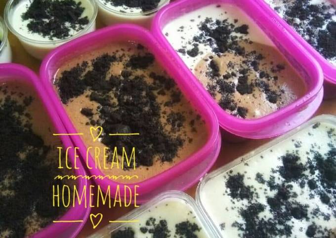 Ice cream homemade, cukup 3 bahan,tekstur lembut,rasa ala² Walls - cookandrecipe.com