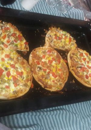 عکسی از دستور پیتزا مرغ و گوشت
