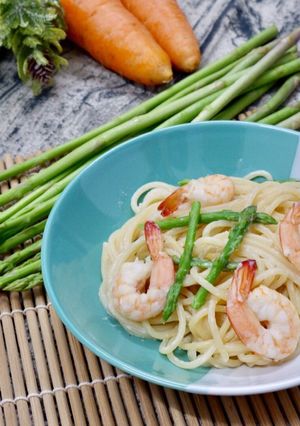 Hình của món Mì Ý Tôm Sốt Kem Phô Mai (Creamy Shrimp Pasta).