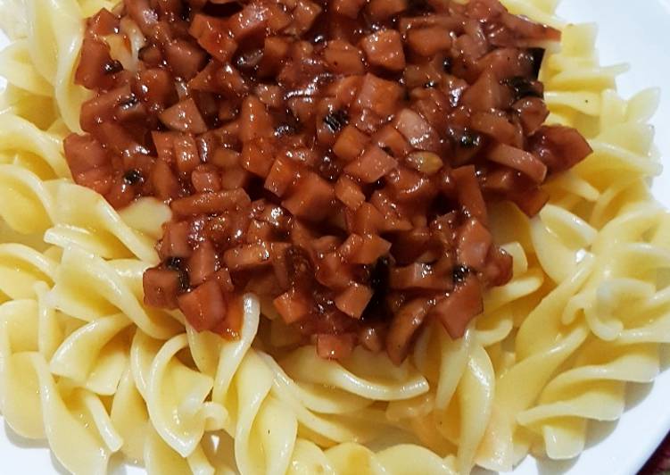 Resep Macaroni topping sosis saos blackpapper Anti Gagal