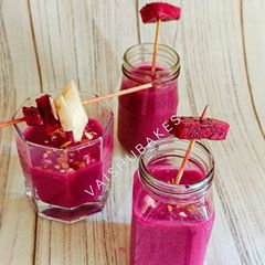 A picture of Dragon fruit and Banana Breakfast Pink Smoothie.