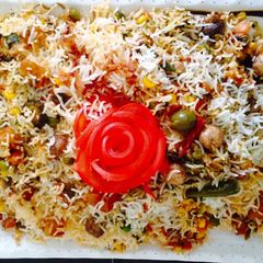 A picture of Layered Veg biryani.